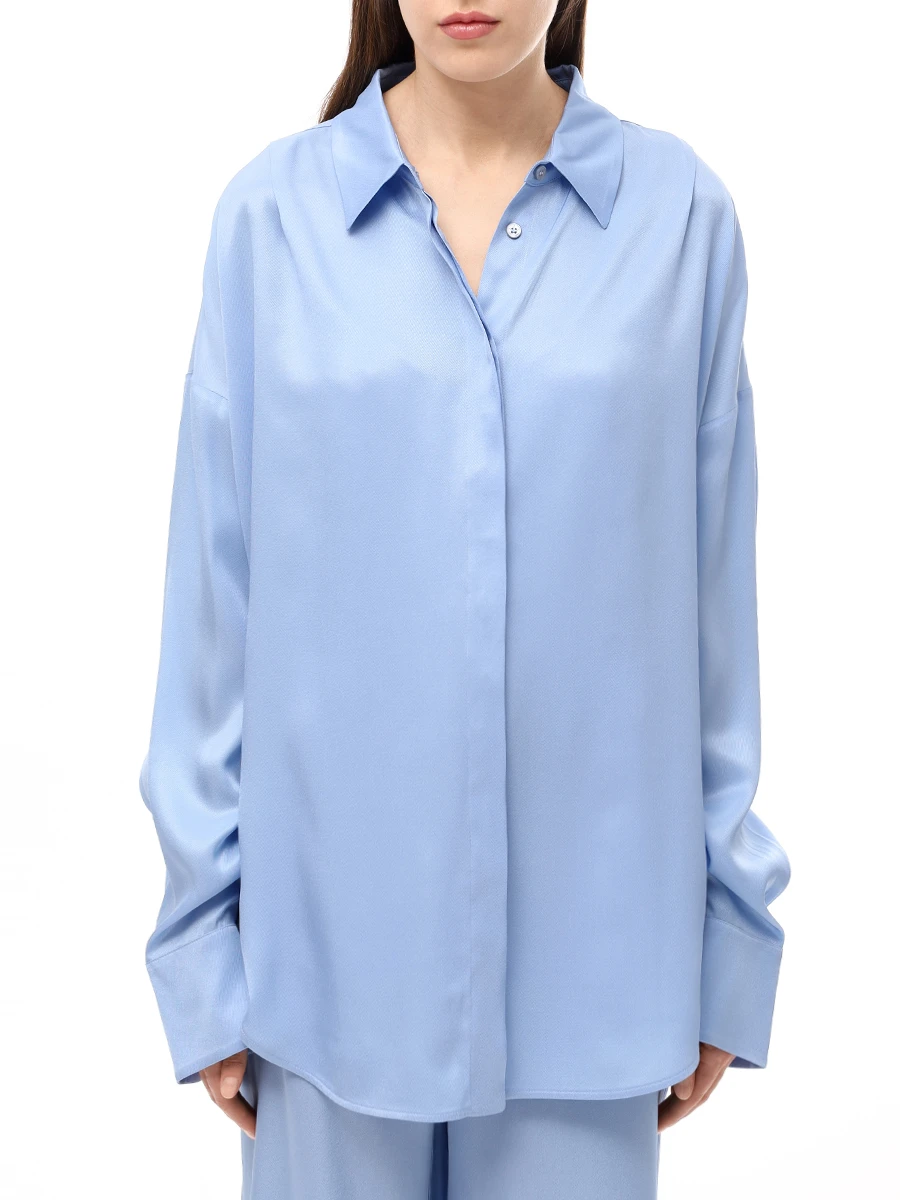 Рубашка однотонная LORENA ANTONIAZZI CA01/3612 506 Голубой  Фото 4
