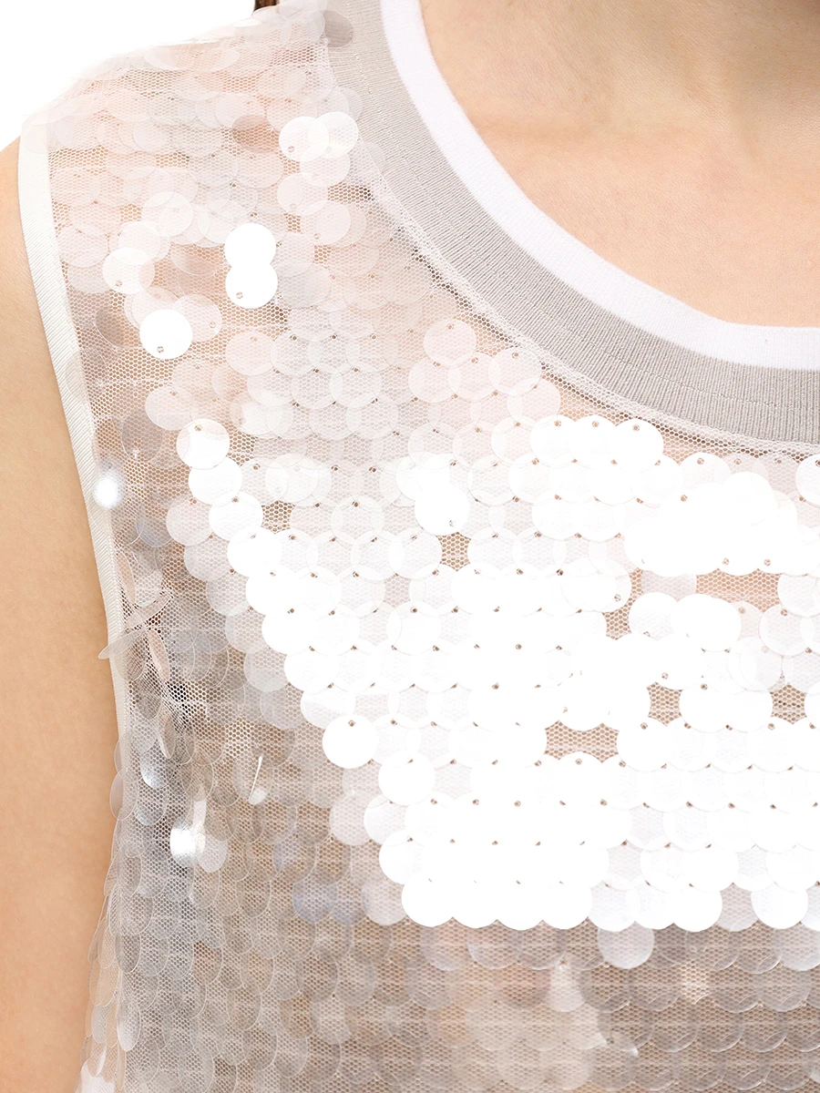 Топ с пайетками LORENA ANTONIAZZI P2579TS01F/4868 1160 Белый  Фото 5