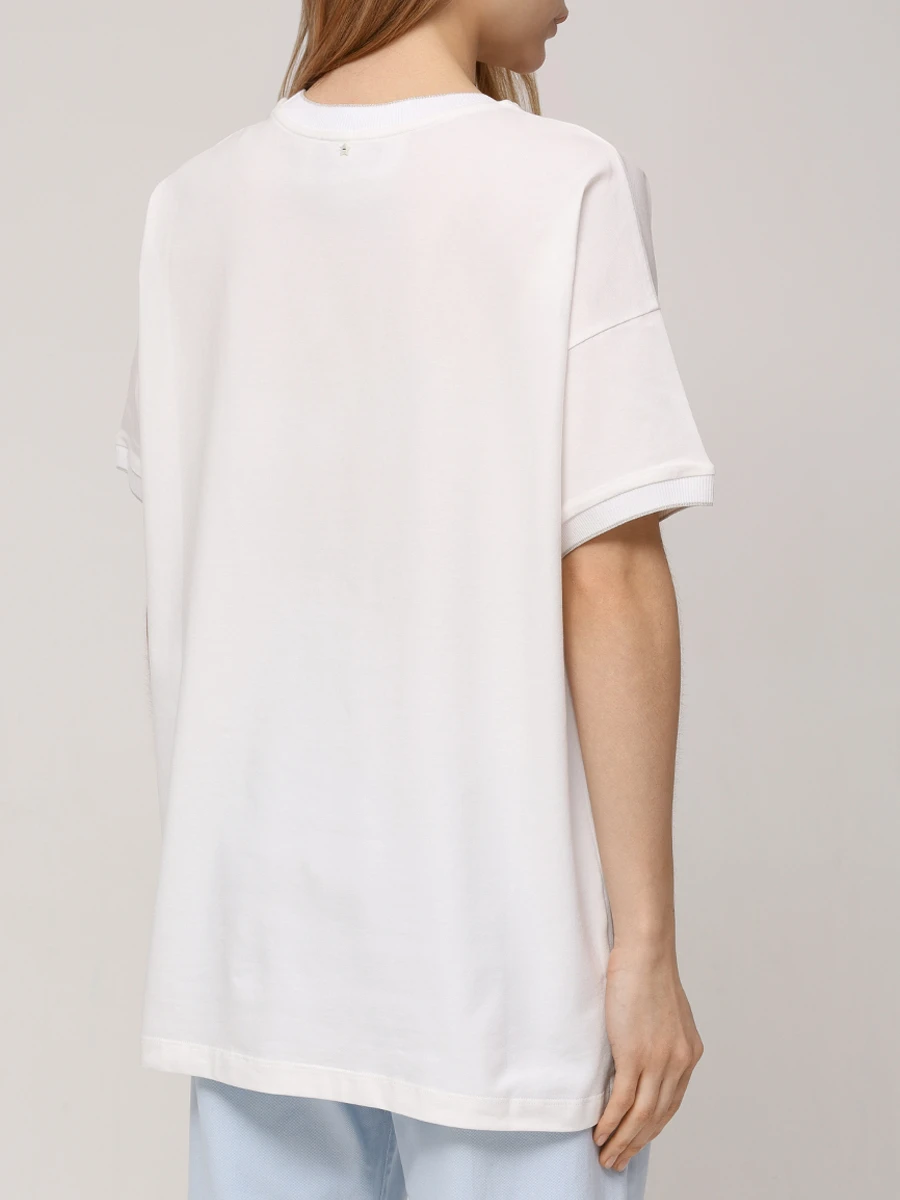 Футболка хлопковая LORENA ANTONIAZZI P2576TS14A/9783 101 Белый  Фото 3