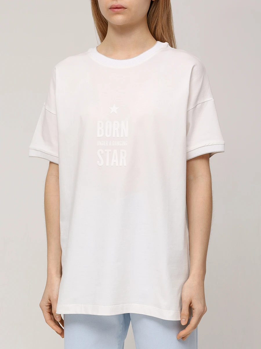 Футболка хлопковая LORENA ANTONIAZZI P2576TS14A/9783 101 Белый  Фото 4