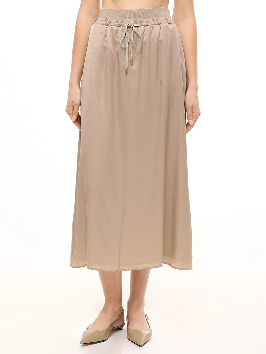 Юбка однотонная LORENA ANTONIAZZI P2562GO16C/3612 163 Бежевый  Фото 4