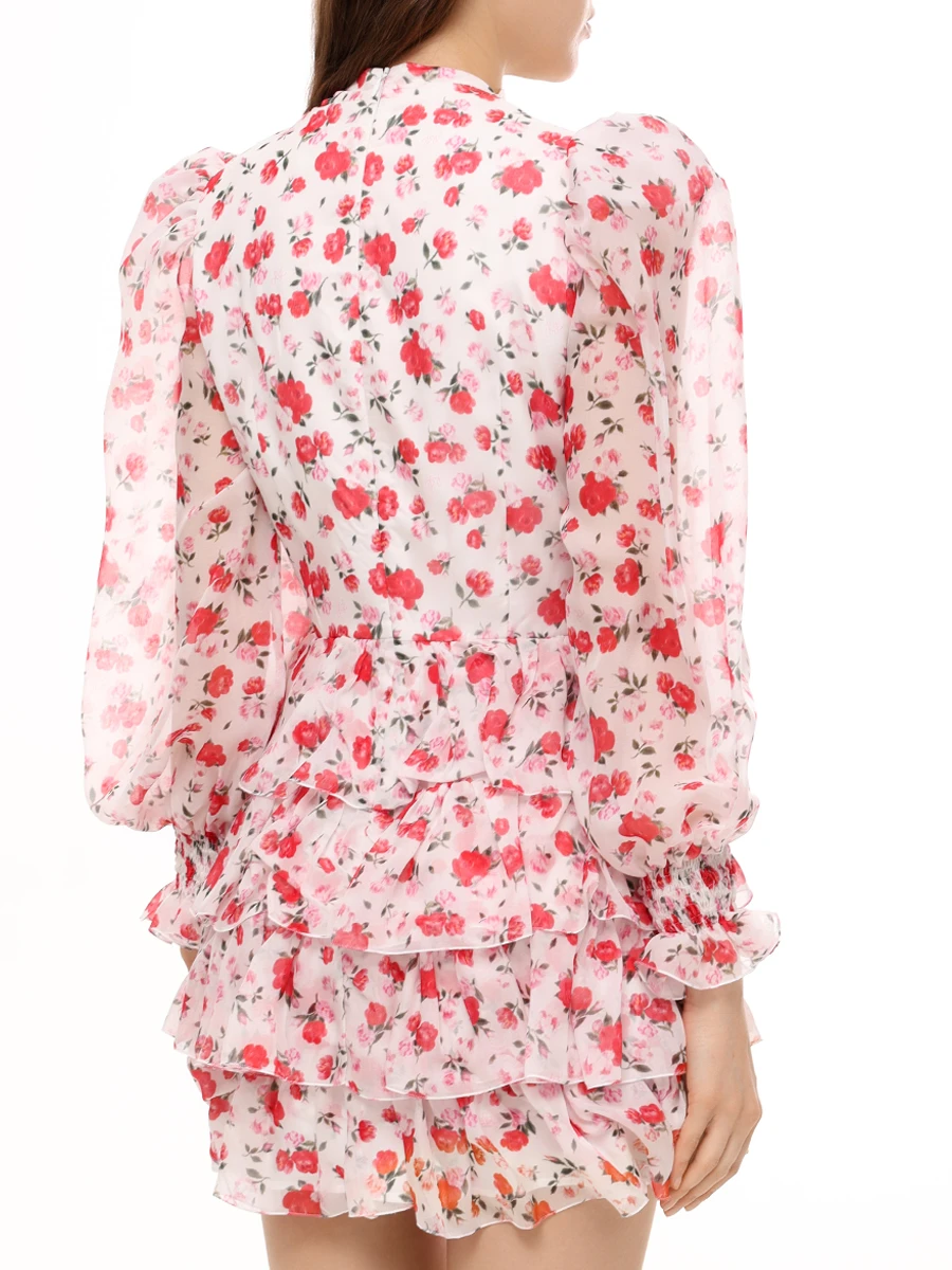 Платье шелковое ROSES AND LACE R25SS_D013CF23_P09M/03 Молочный Цветочный принт  Фото 3