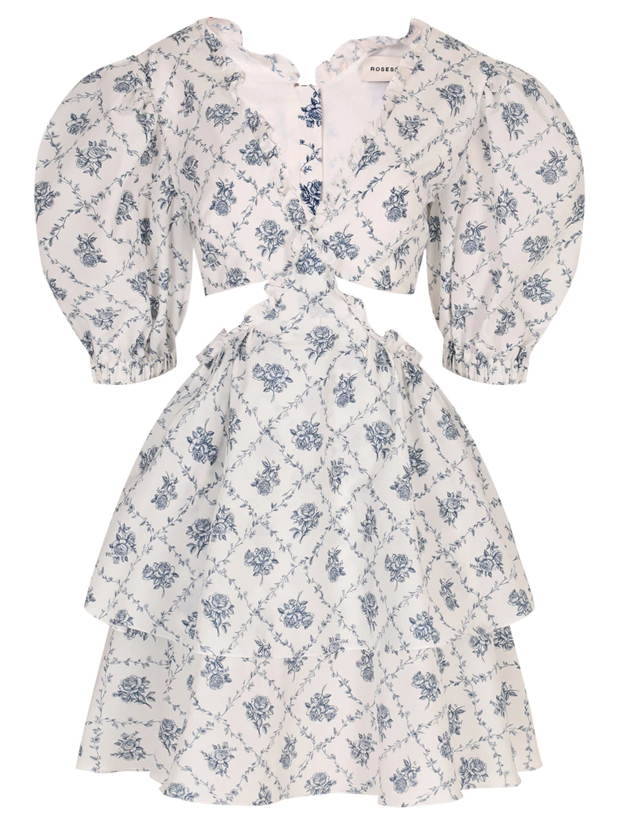 

Платье хлопковое, Цветочный принт, R25SS_D023CT23_P29M/01 Молочный