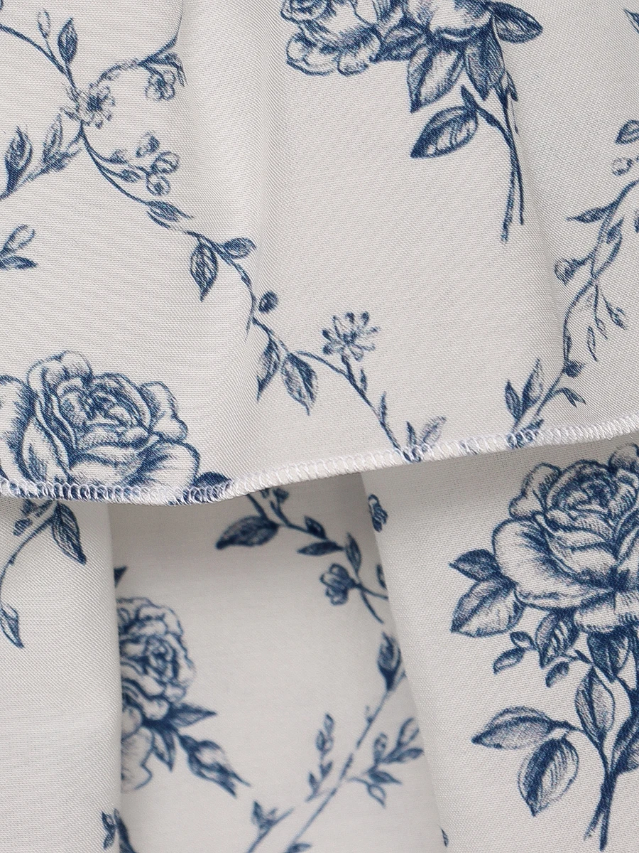 Платье хлопковое ROSES AND LACE R25SS_D022CT23_P29M/01 Молочный Цветочный принт  Фото 6