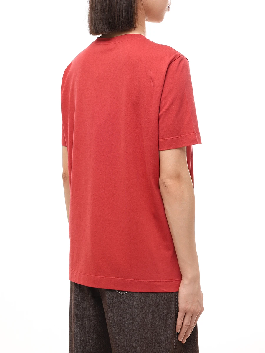 Футболка хлопковая BRUNELLO CUCINELLI M0T81HA800 C7901 Красный  Фото 3