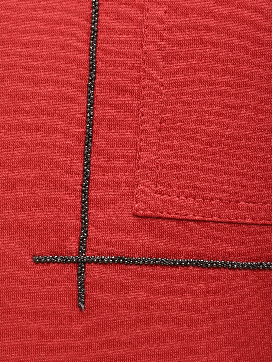 Футболка хлопковая BRUNELLO CUCINELLI M0T81HA800 C7901 Красный  Фото 6