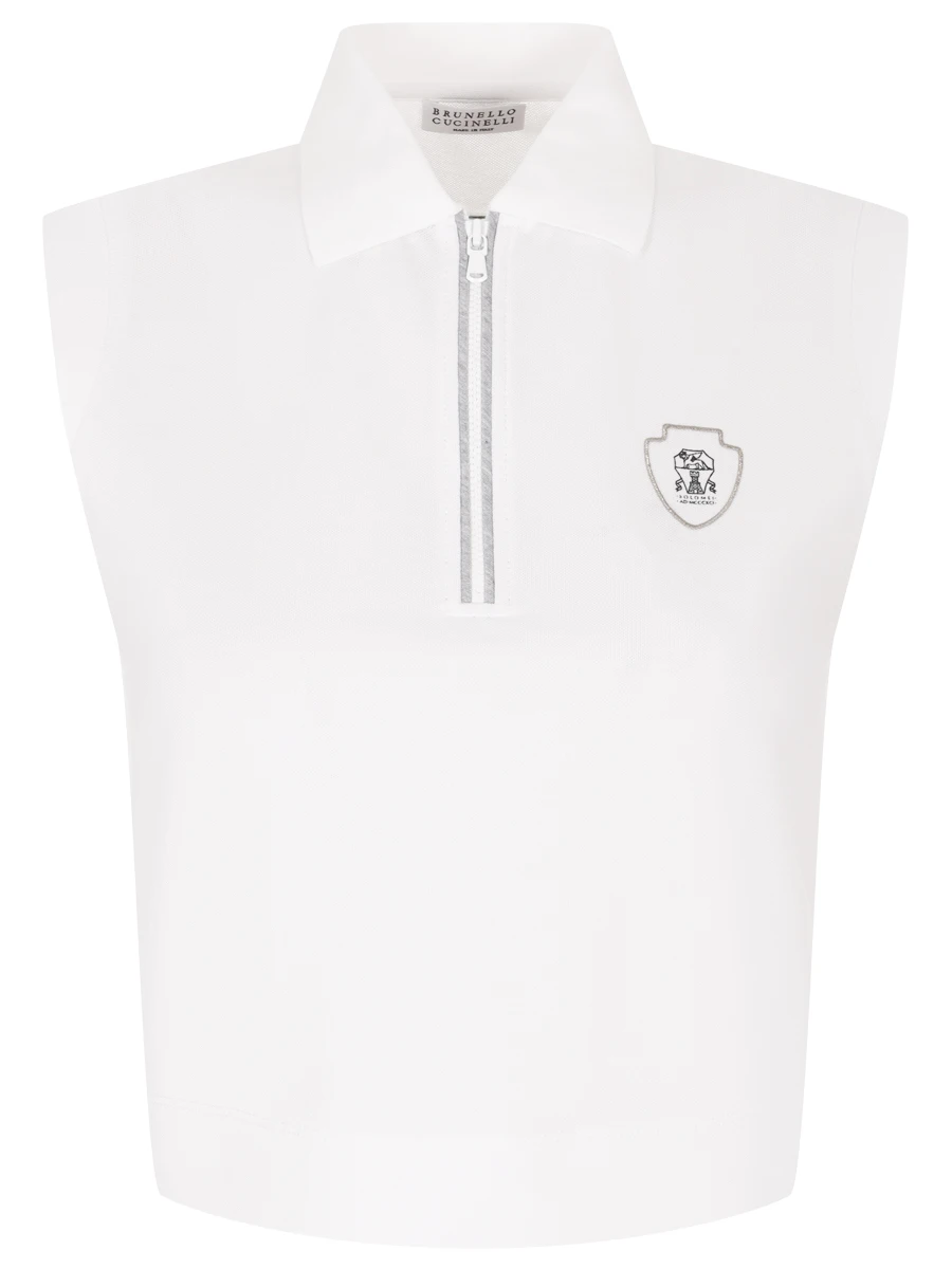 Топ хлопковый BRUNELLO CUCINELLI ML944VD115 C159 Белый 