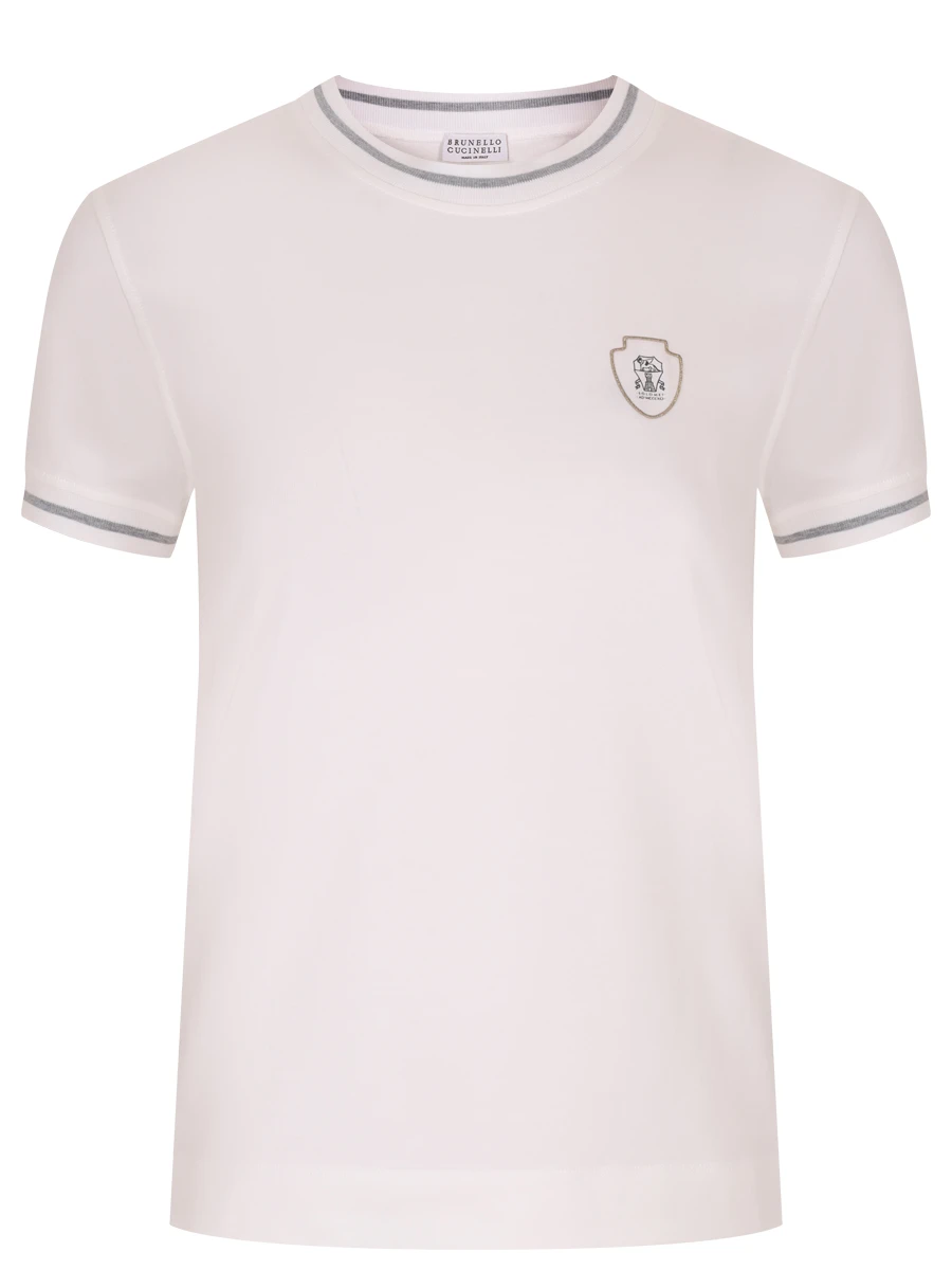 Футболка хлопковая BRUNELLO CUCINELLI M0T81VD110 C6159 Белый 