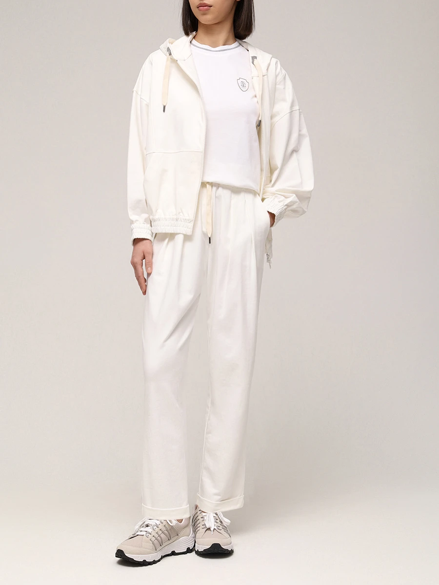 Футболка хлопковая BRUNELLO CUCINELLI M0T81VD110 C6159 Белый  Фото 2