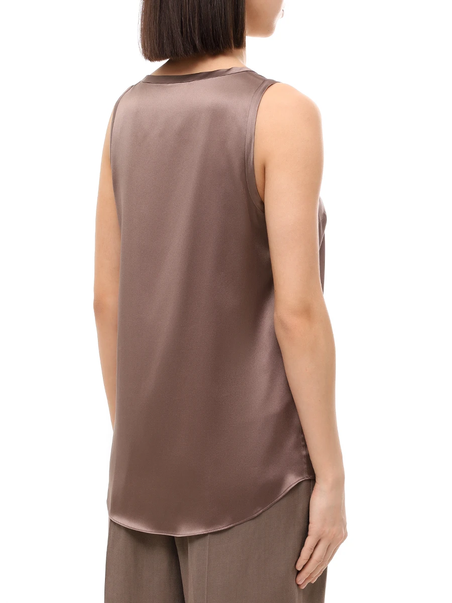 Топ шелковый BRUNELLO CUCINELLI M0C59E0600 C2925 Коричневый  Фото 3