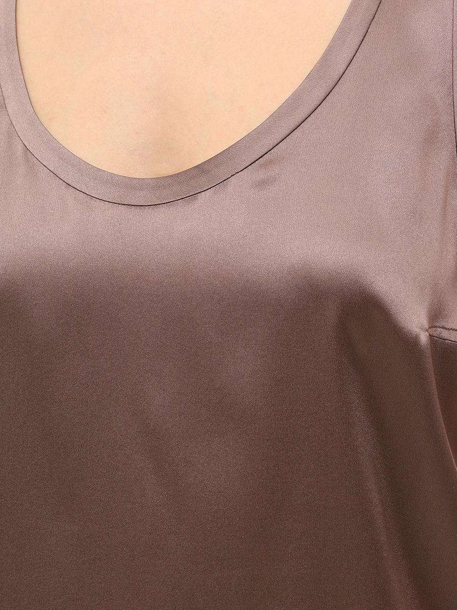 Топ шелковый BRUNELLO CUCINELLI M0C59E0600 C2925 Коричневый  Фото 5