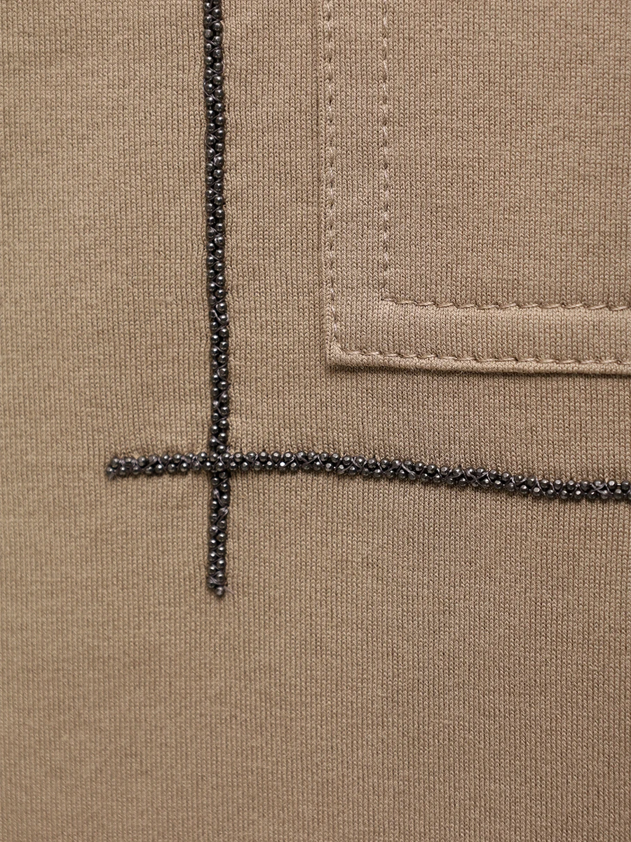 Футболка хлопковая BRUNELLO CUCINELLI M0T81HA800 C9447 Коричневый  Фото 6