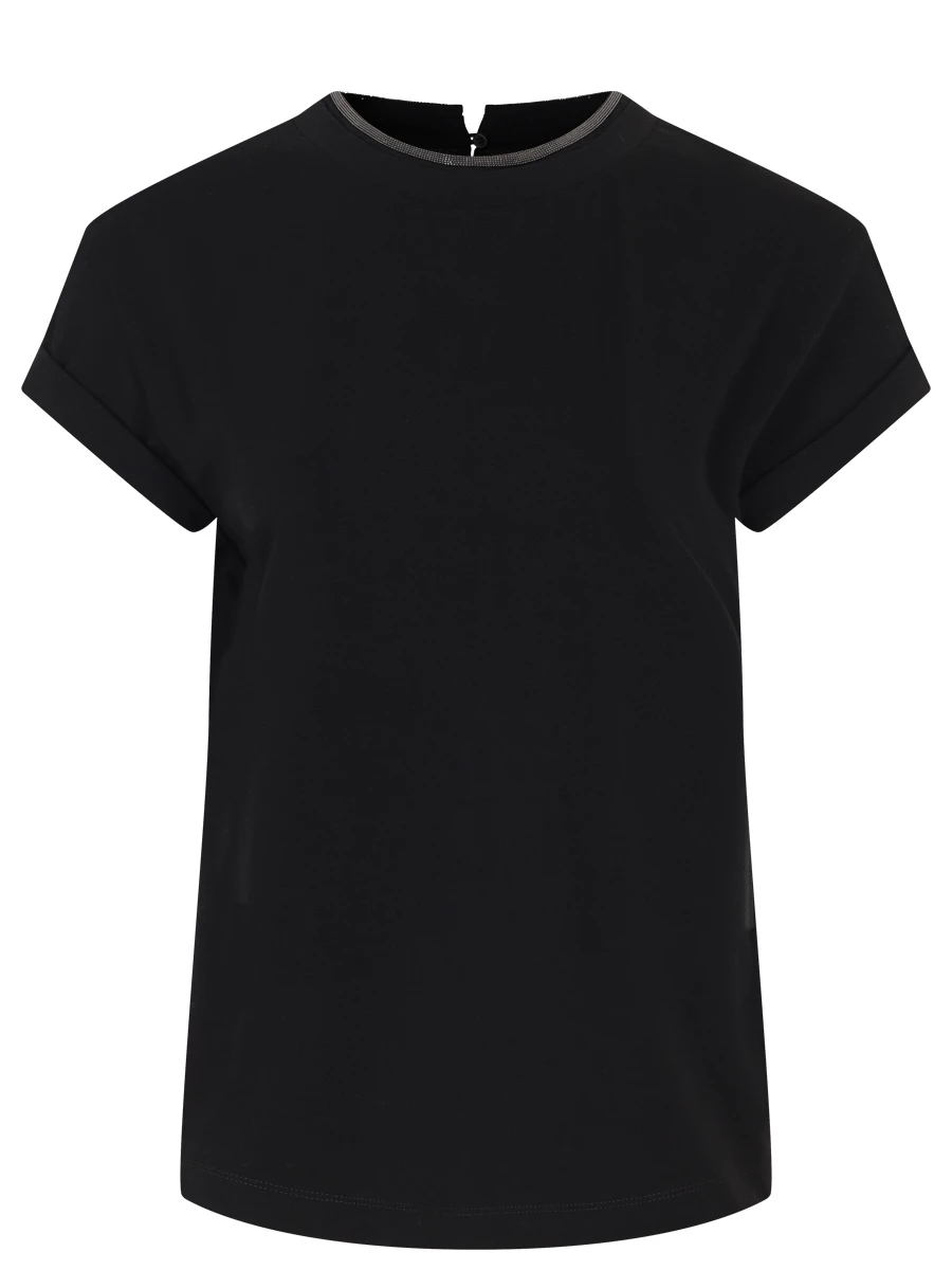 Футболка хлопковая BRUNELLO CUCINELLI M0T18BD200 C101 Черный 