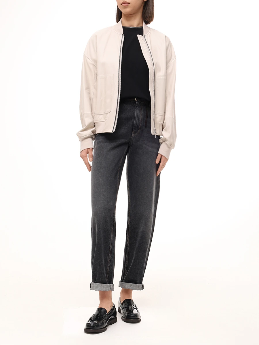 Футболка хлопковая BRUNELLO CUCINELLI M0T18BD200 C101 Черный  Фото 2