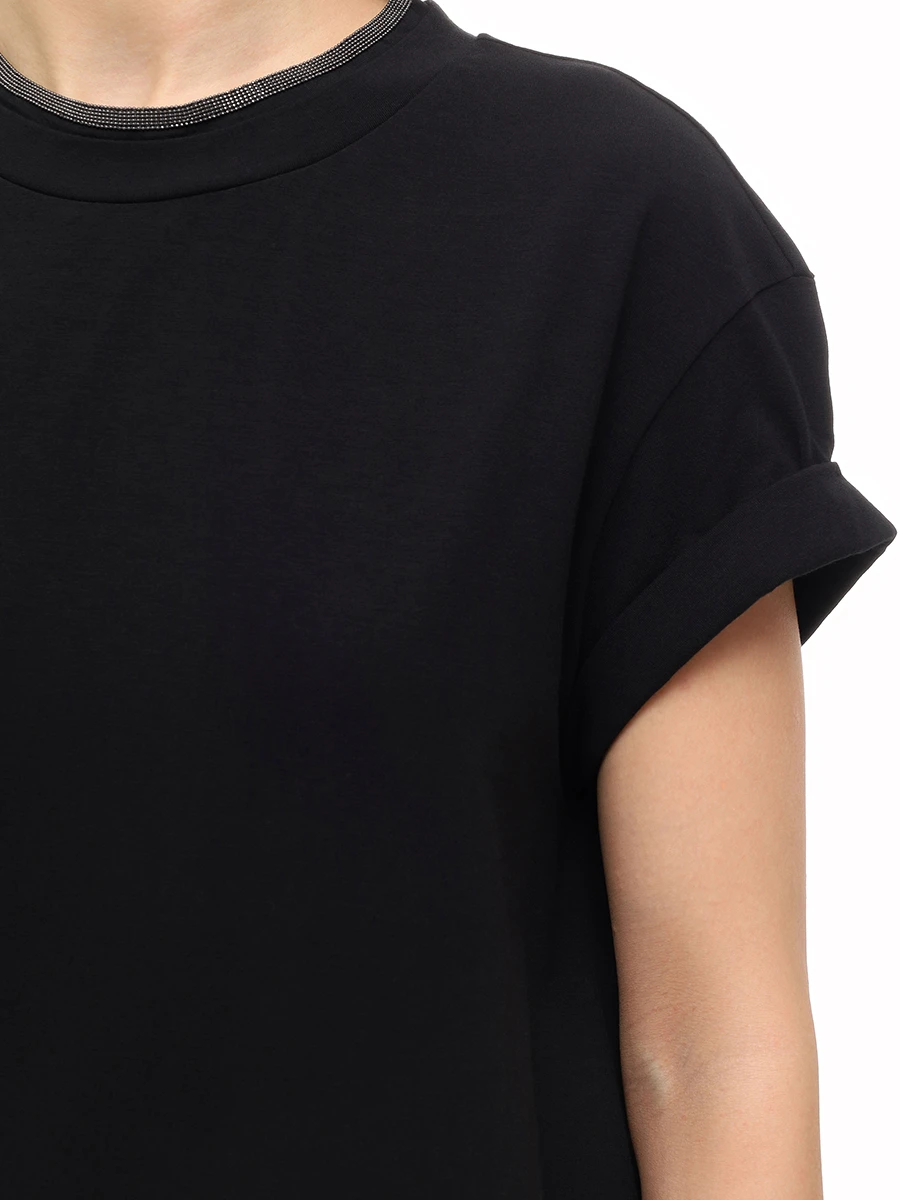 Футболка хлопковая BRUNELLO CUCINELLI M0T18BD200 C101 Черный  Фото 5