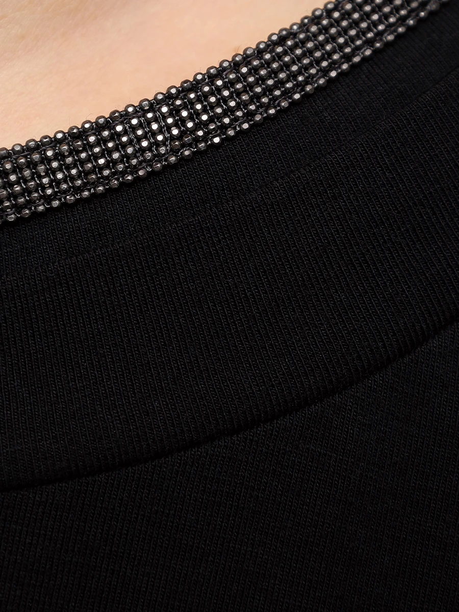 Футболка хлопковая BRUNELLO CUCINELLI M0T18BD200 C101 Черный  Фото 6