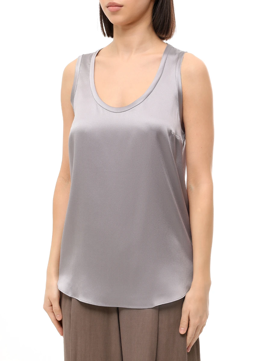 Топ шелковый BRUNELLO CUCINELLI M0C59E0600 C078 Бежевый  Фото 4