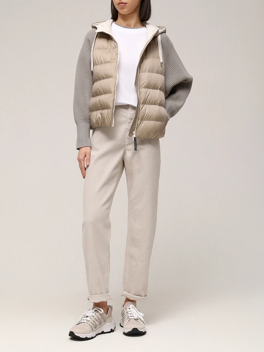 Футболка хлопковая BRUNELLO CUCINELLI M0T18BD200 C159 Белый  Фото 2