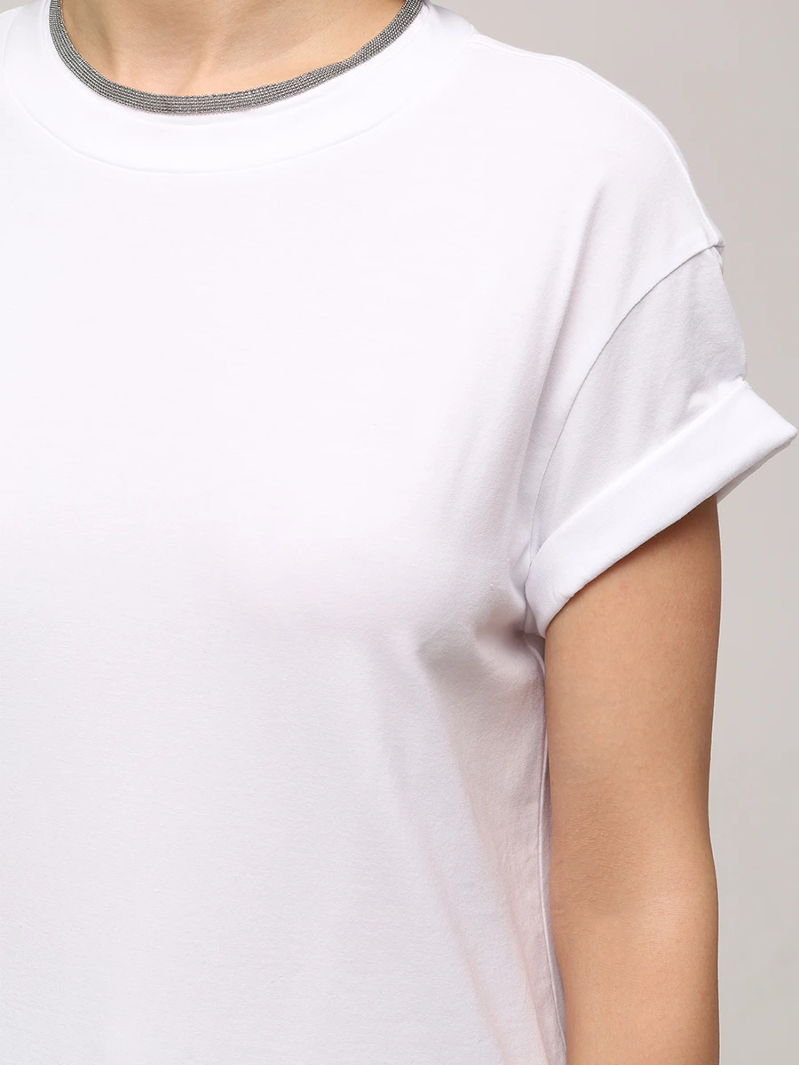 Футболка хлопковая BRUNELLO CUCINELLI M0T18BD200 C159 Белый  Фото 5