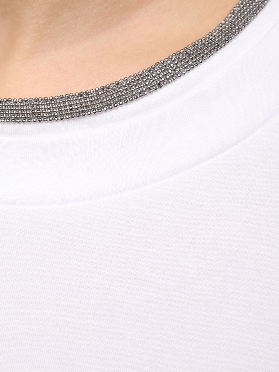 Футболка хлопковая BRUNELLO CUCINELLI M0T18BD200 C159 Белый  Фото 6