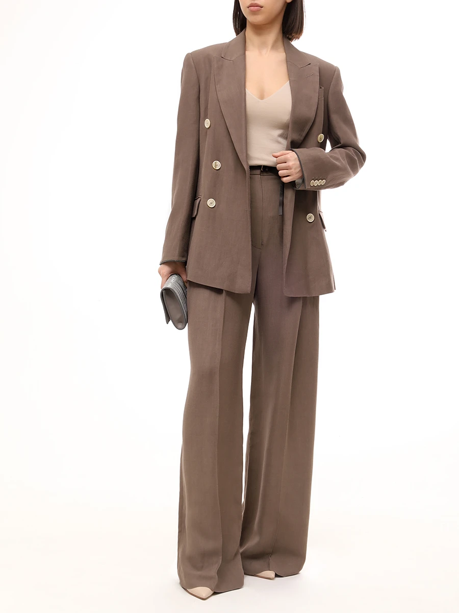 Топ хлопковый BRUNELLO CUCINELLI M0T18BA702 C8539 Бежевый  Фото 2
