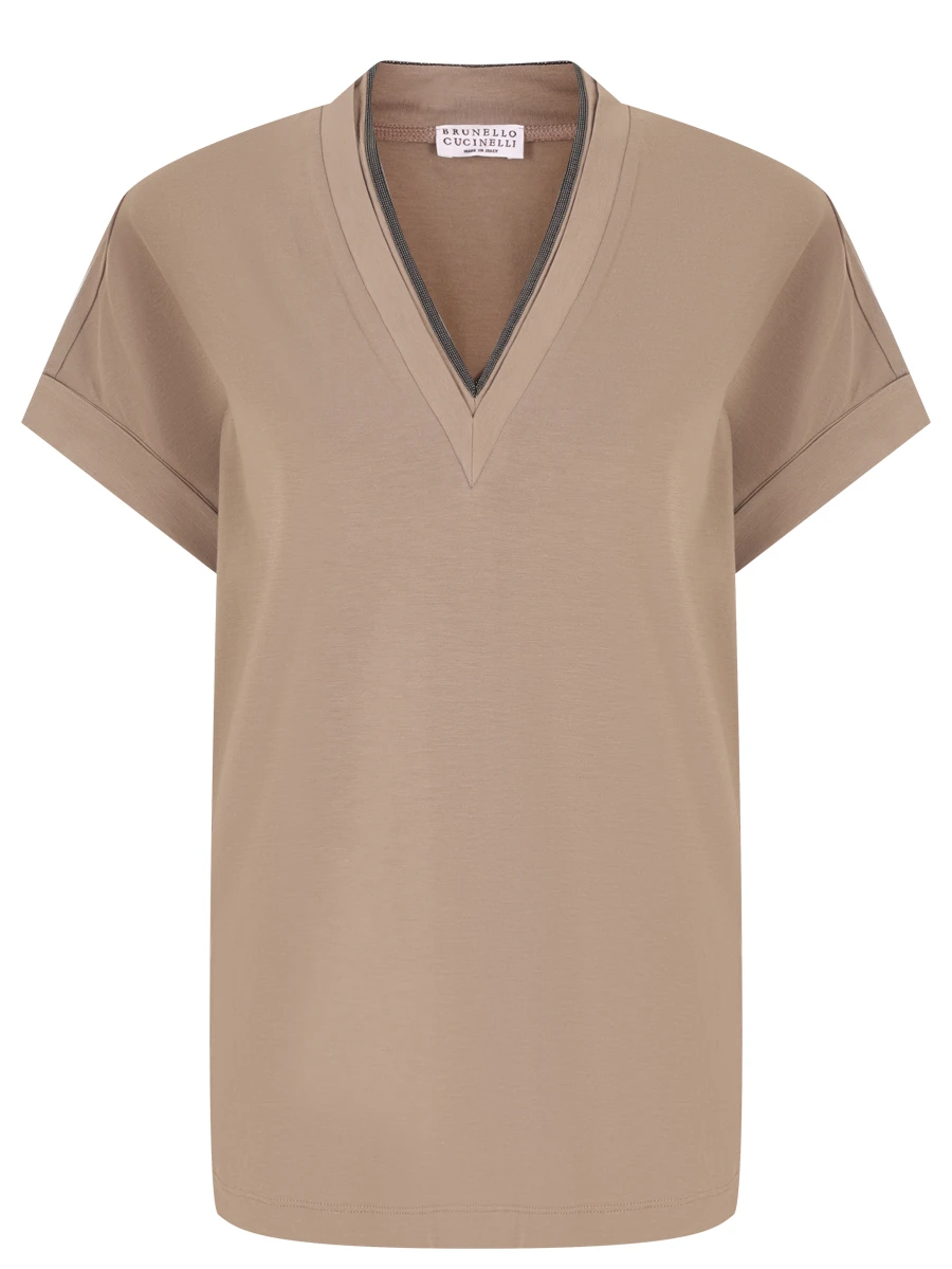 

Футболка хлопковая, Бежевый, M0T18BD222 C8539