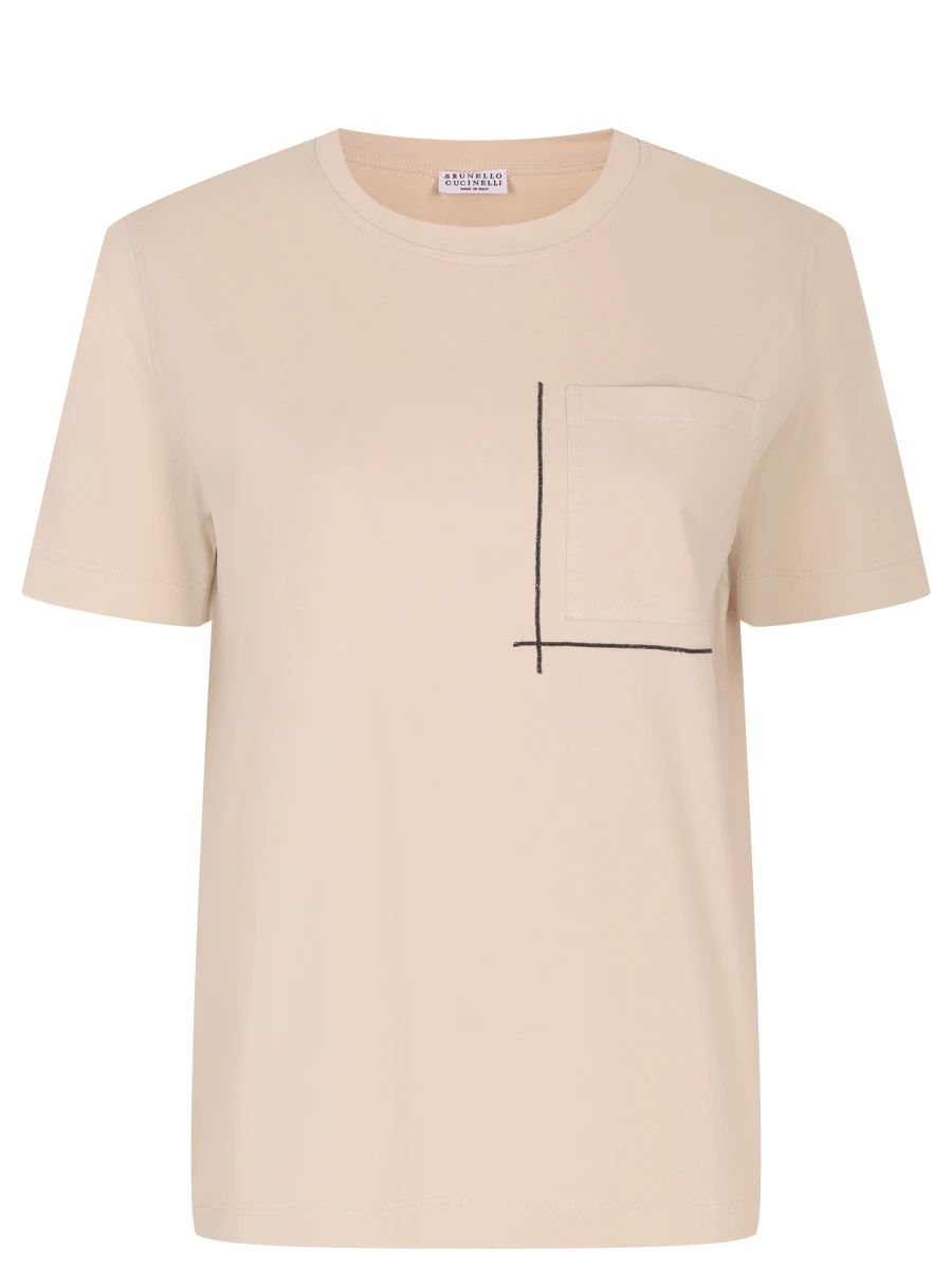 Футболка хлопковая BRUNELLO CUCINELLI M0T81HA800 C2869 Бежевый 