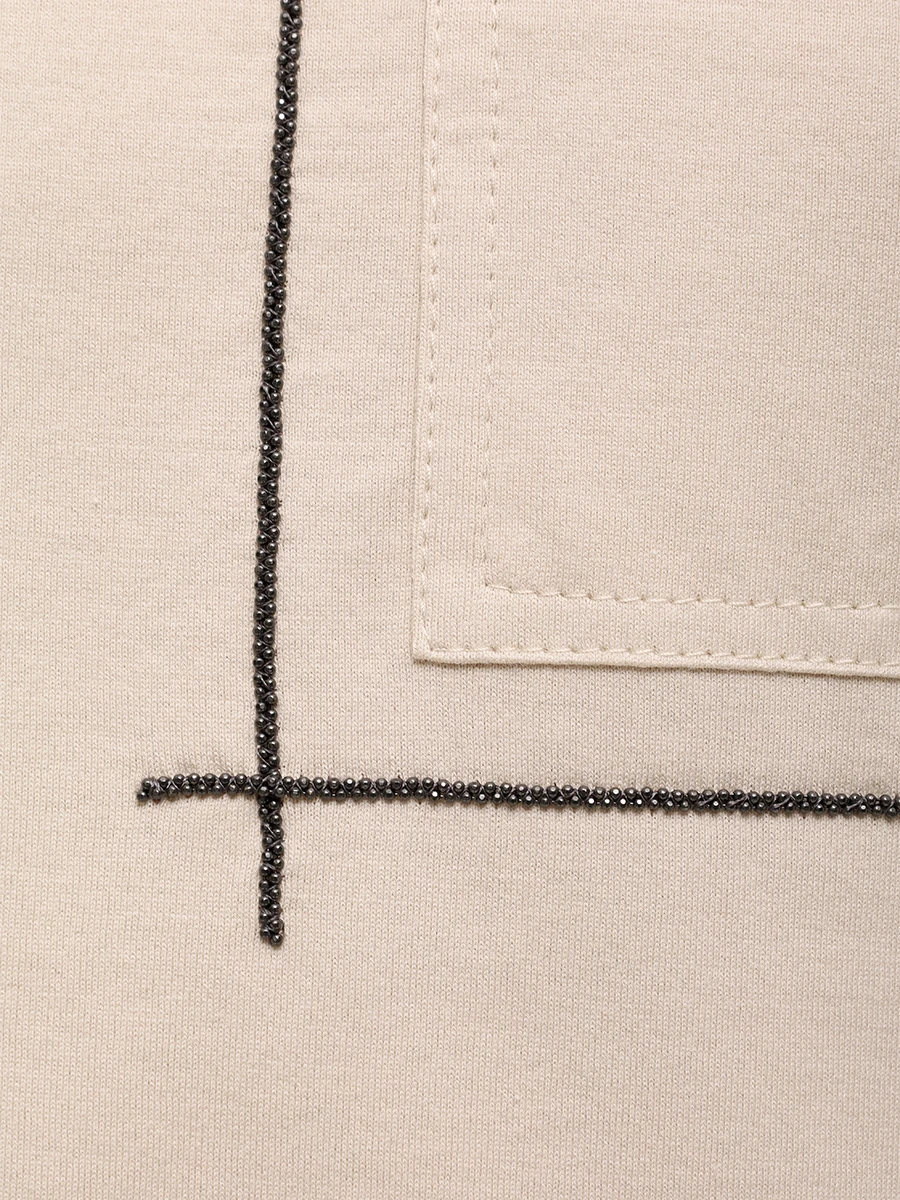 Футболка хлопковая BRUNELLO CUCINELLI M0T81HA800 C2869 Бежевый  Фото 6