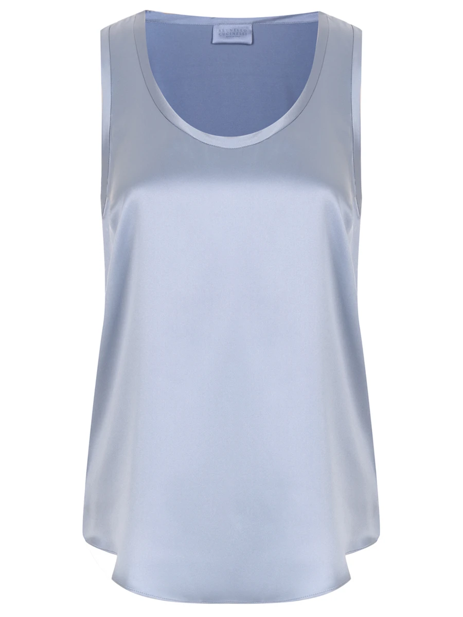 Топ шелковый BRUNELLO CUCINELLI M0C59E0600 C2873 Голубой 