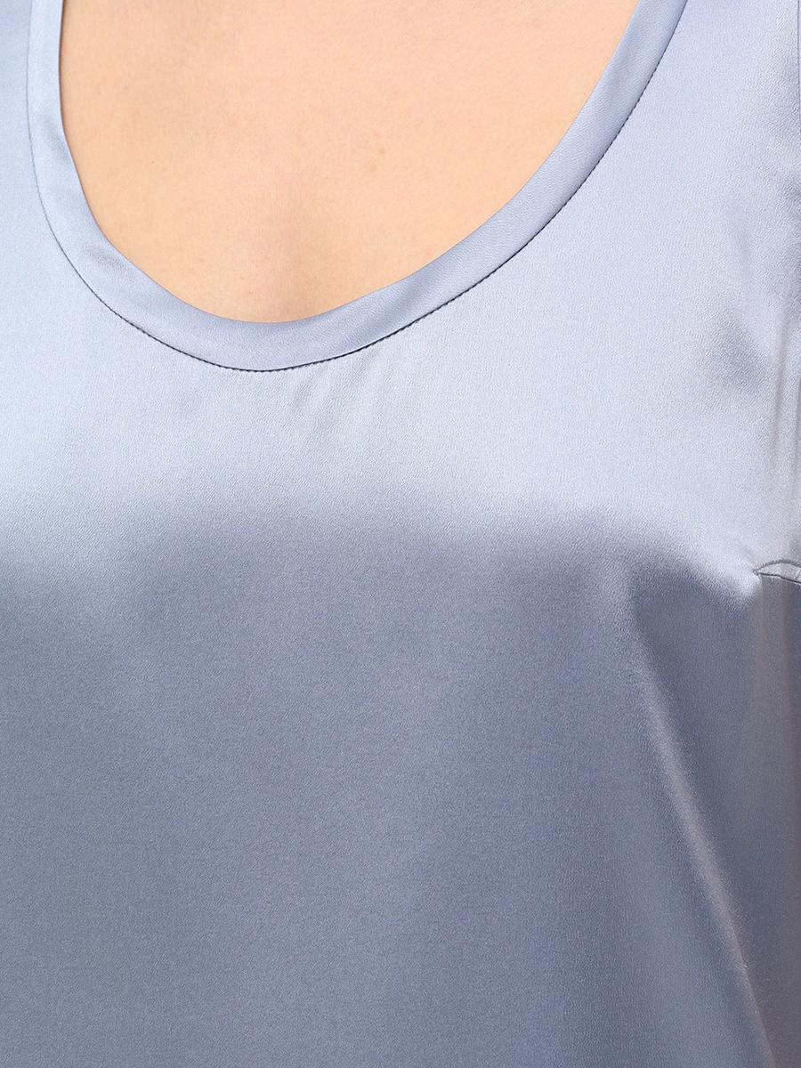 Топ шелковый BRUNELLO CUCINELLI M0C59E0600 C2873 Голубой  Фото 5