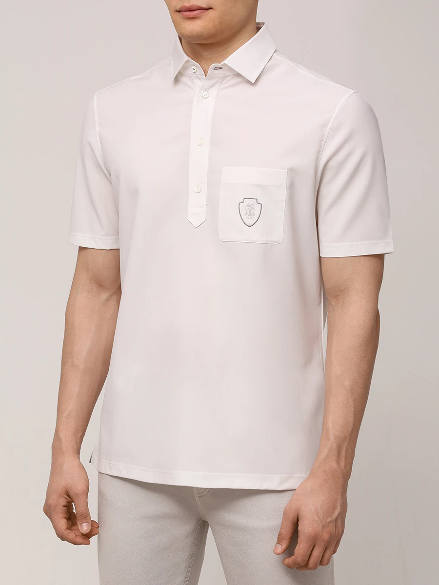 Поло шерстяное BRUNELLO CUCINELLI MM6961301F CTL60 Белый  Фото 4