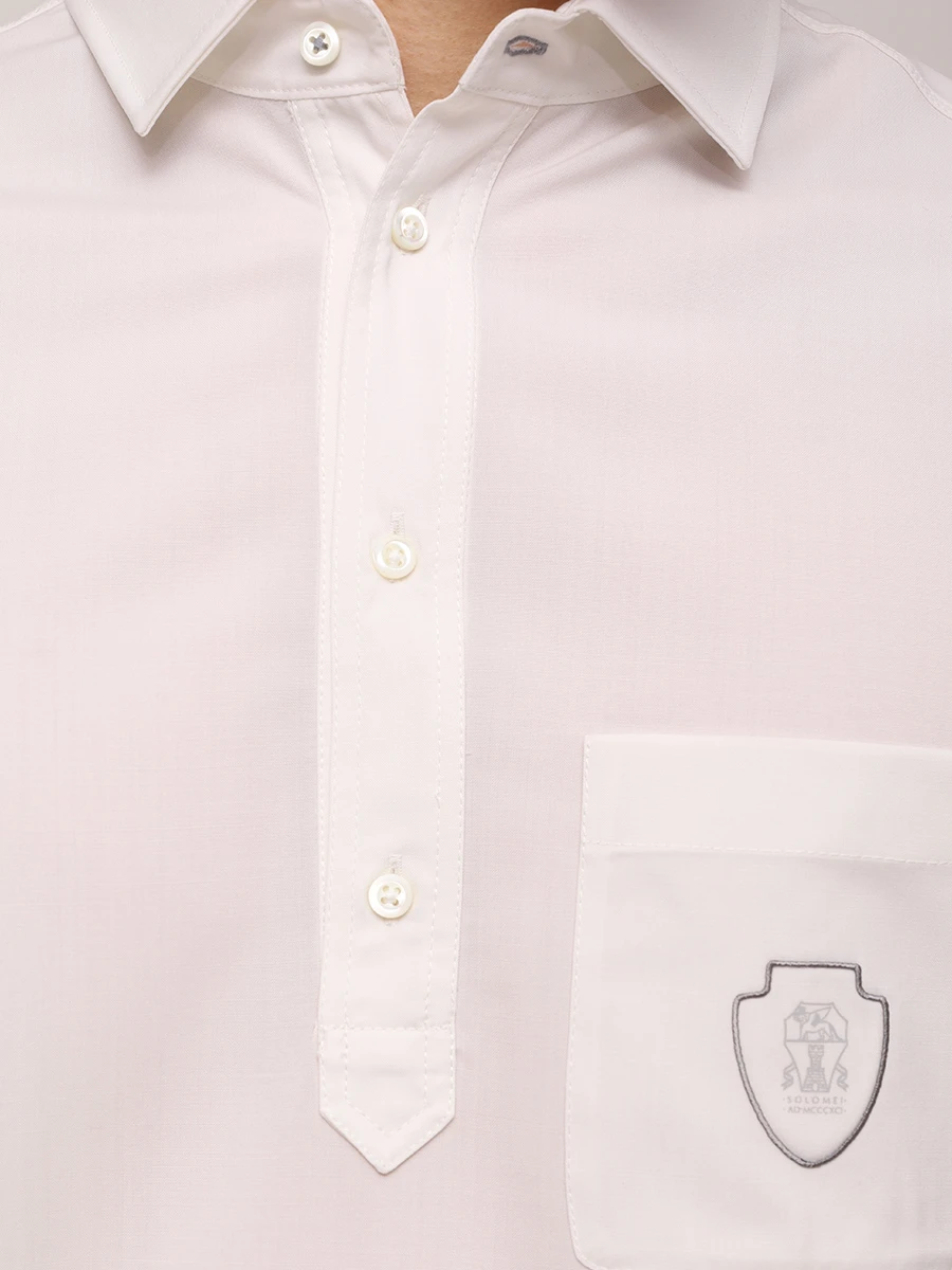 Поло шерстяное BRUNELLO CUCINELLI MM6961301F CTL60 Белый  Фото 5