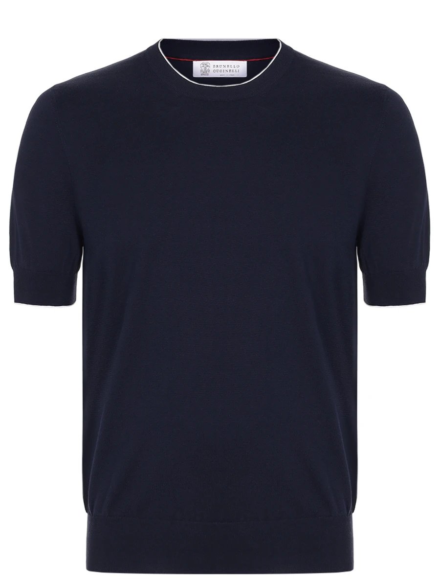 Футболка хлопковая BRUNELLO CUCINELLI M29805200 CWG16 Синий 