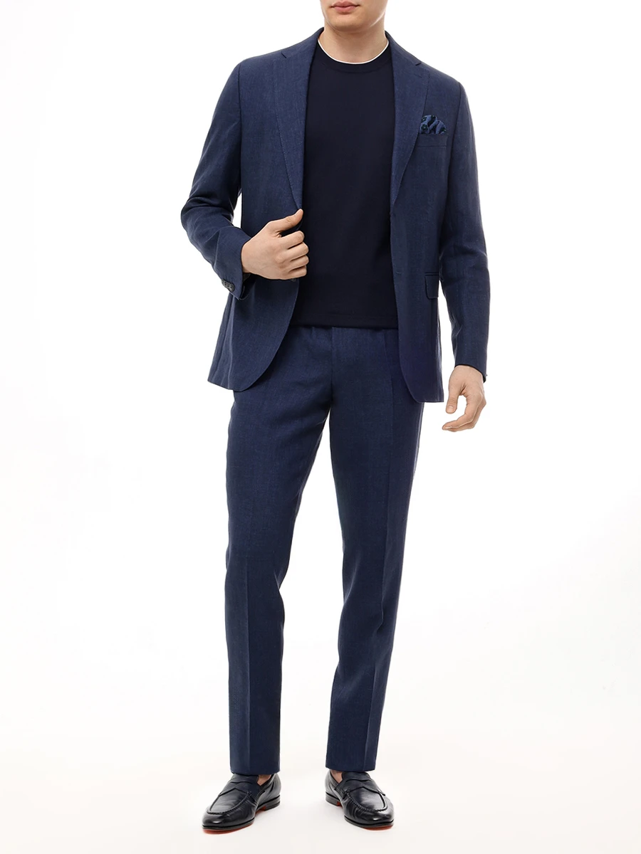 Футболка хлопковая BRUNELLO CUCINELLI M29805200 CWG16 Синий  Фото 2