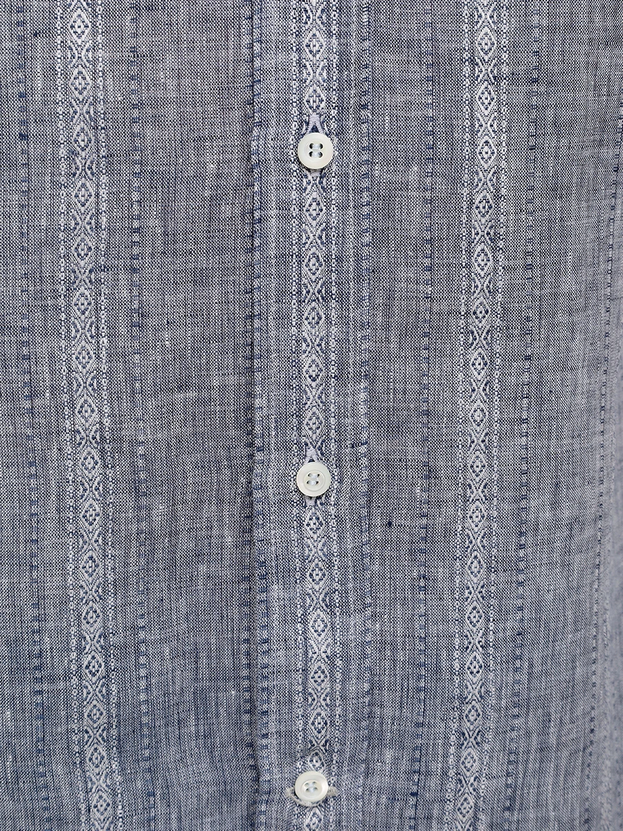 Рубашка Easy Fit льняная BRUNELLO CUCINELLI MM6820627 C551 Серый  Фото 5