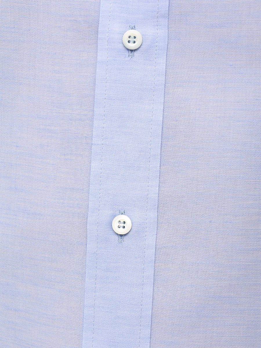 Рубашка Slim Fit из льна и хлопка BRUNELLO CUCINELLI MR6251718 C013 Голубой  Фото 6