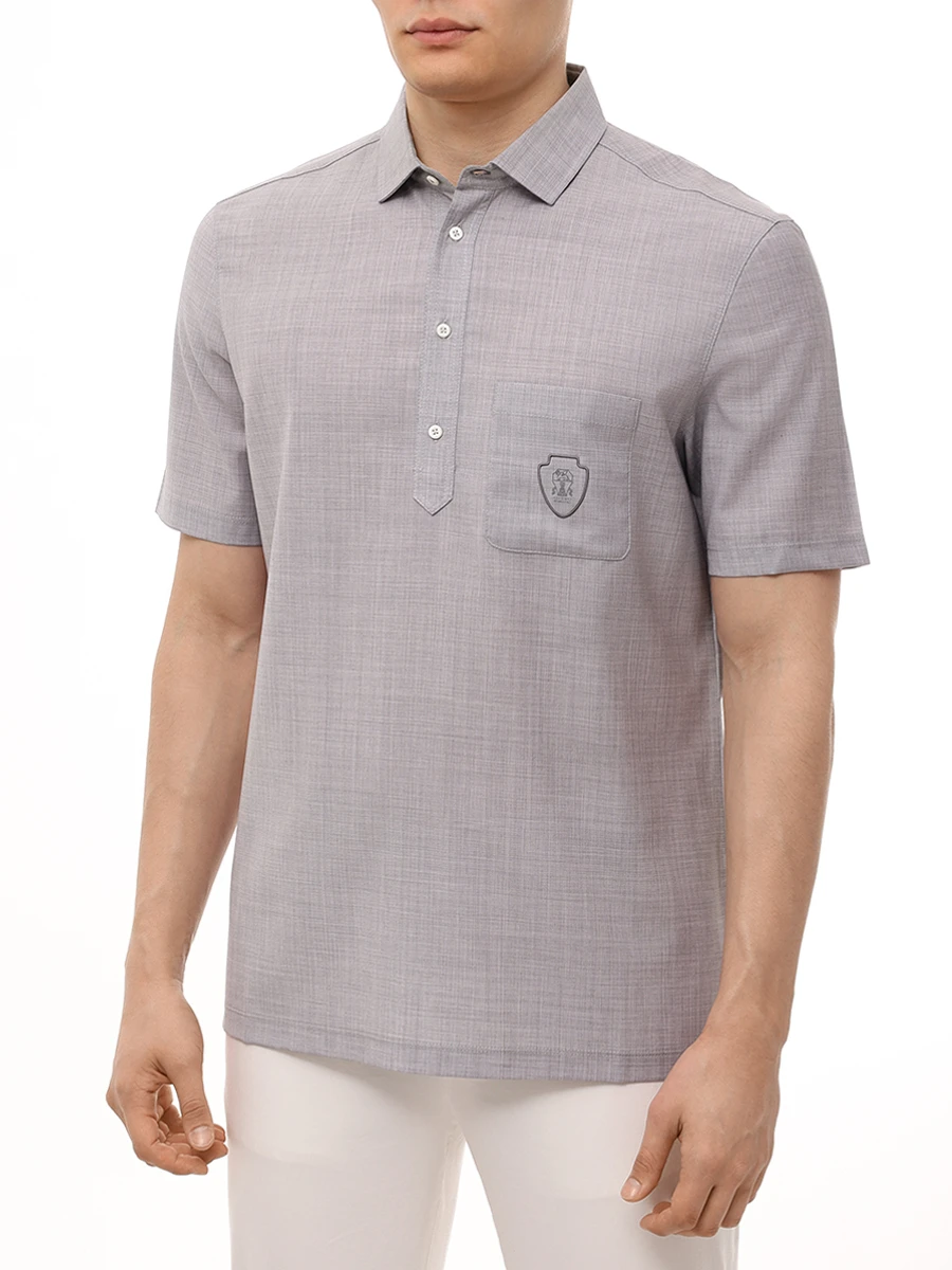 Поло шерстяное BRUNELLO CUCINELLI MM6701301F CPY01 Серый  Фото 4