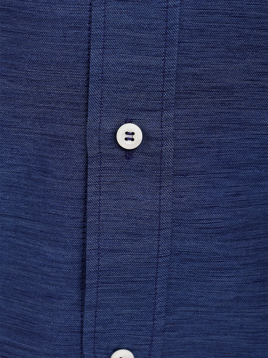 Рубашка Easy Fit из льна и хлопка BRUNELLO CUCINELLI MR6250627 C171 Синий  Фото 6