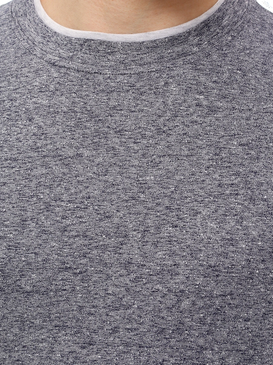 Футболка из хлопка и льна BRUNELLO CUCINELLI MW8357427 CGM52 Голубой  Фото 5