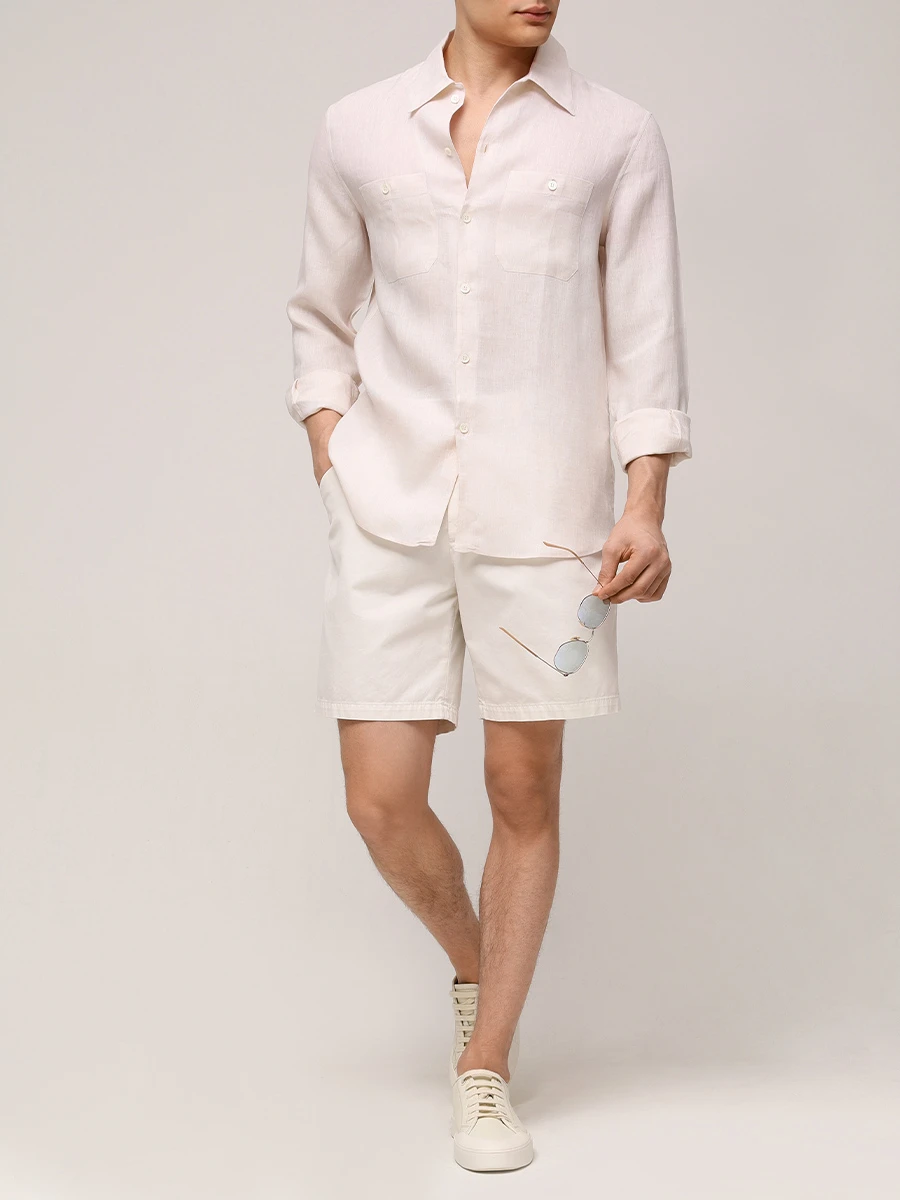 

Рубашка Easy Fit льняная, Бежевый, MM6840658 C112