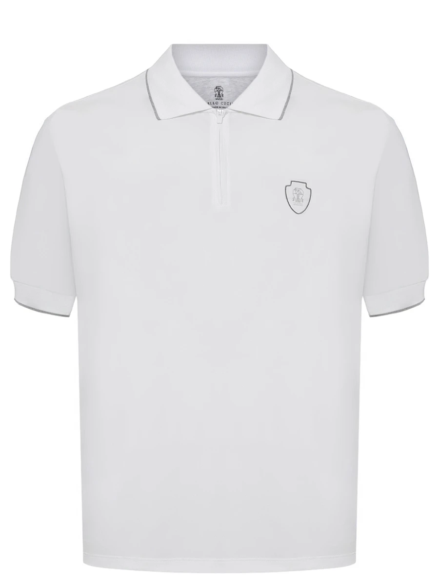 Поло однотонное BRUNELLO CUCINELLI MW8641330F CCS47 Белый 