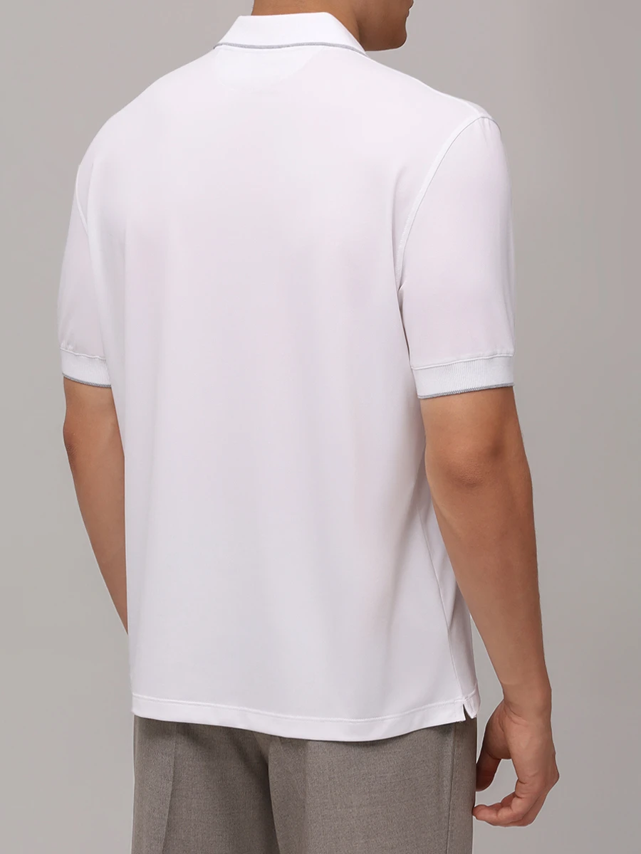 Поло однотонное BRUNELLO CUCINELLI MW8641330F CCS47 Белый  Фото 3