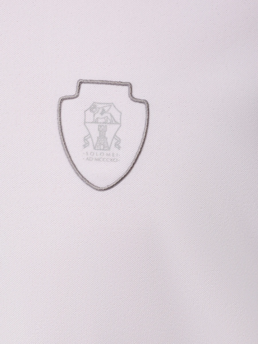 Поло однотонное BRUNELLO CUCINELLI MW8641330F CCS47 Белый  Фото 6