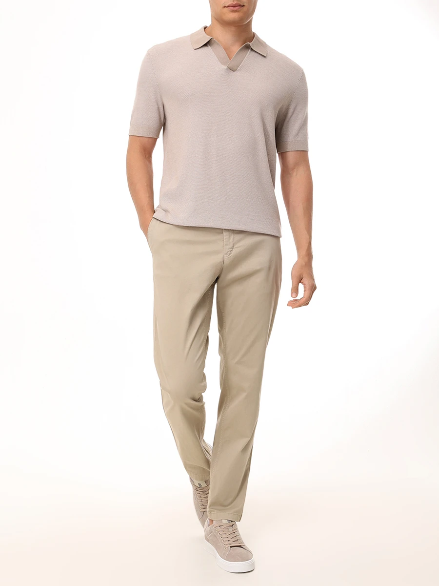 Брюки Shaped Fit хлопковые Nik BOGNER 18036888/762 NIK-G Бежевый  Фото 2