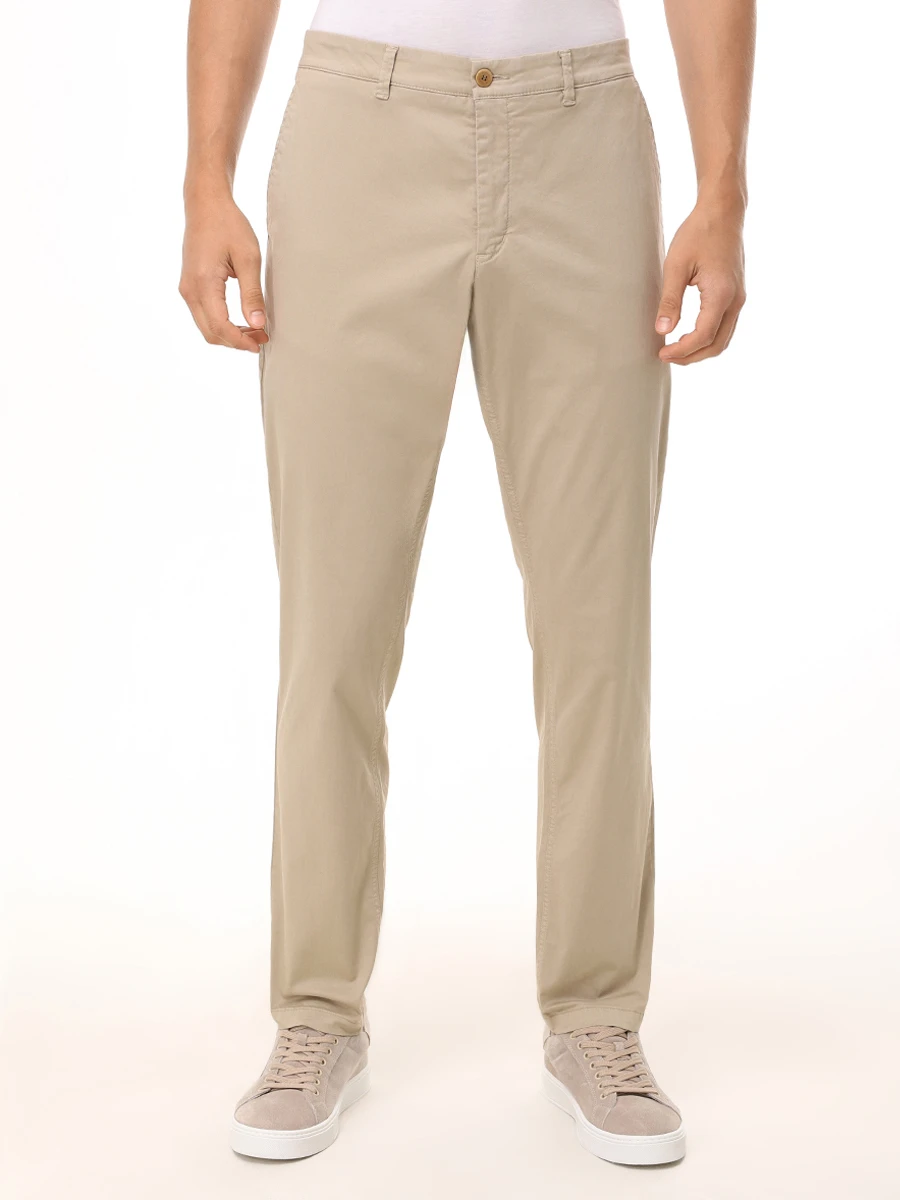 Брюки Shaped Fit хлопковые Nik BOGNER 18036888/762 NIK-G Бежевый  Фото 4