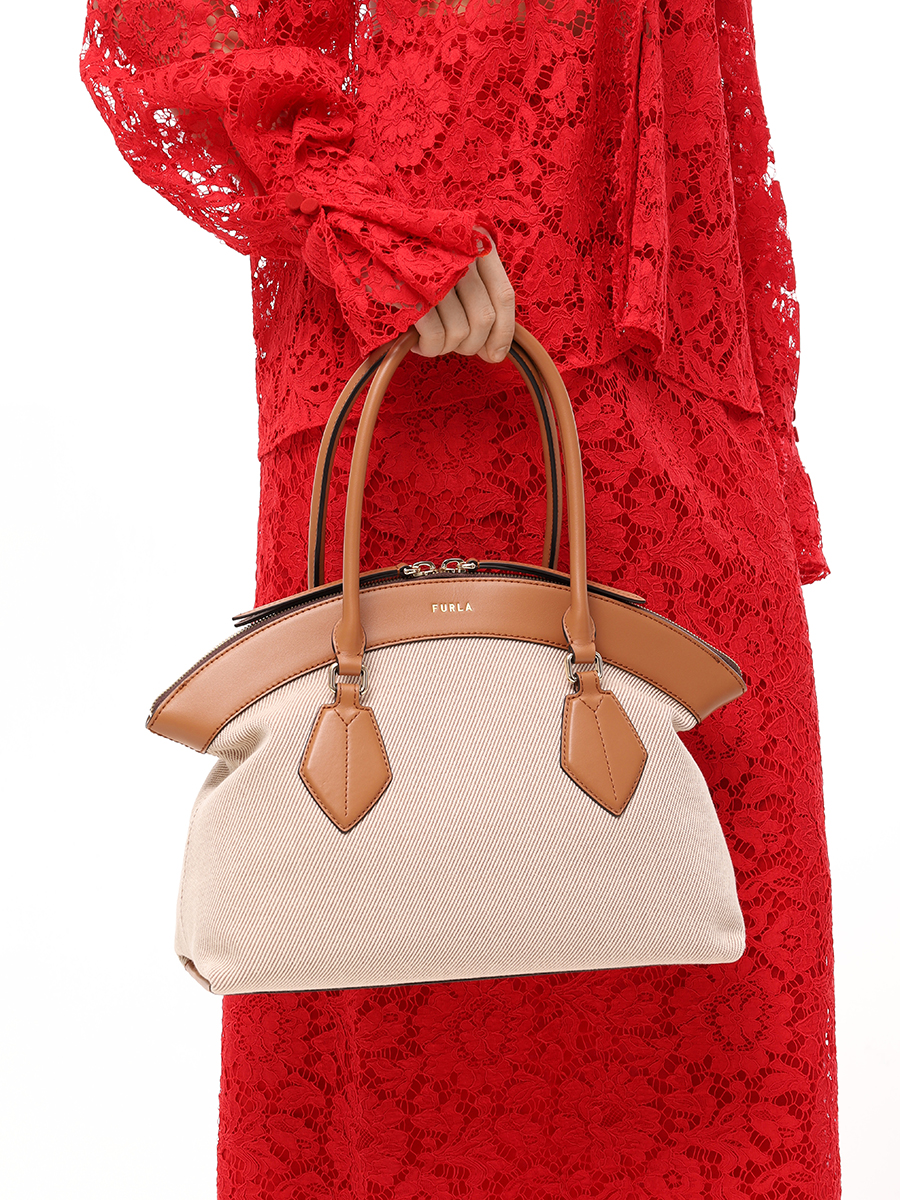Сумка из текстиля и кожи Erica FURLA WB01464-BX3540-3331S Коричневый  Фото 3