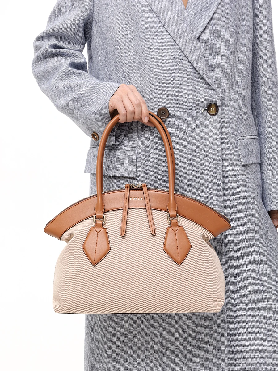 Сумка из текстиля и кожи Erica FURLA WB01464-BX3540-3331S Коричневый  Фото 2