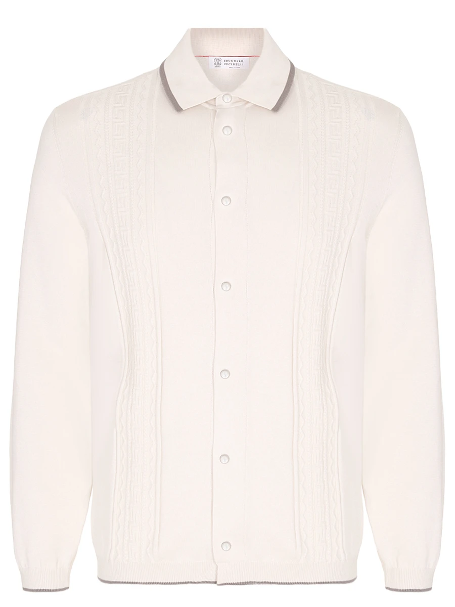 Рубашка хлопковая BRUNELLO CUCINELLI M29203405 CXV04 Бежевый 