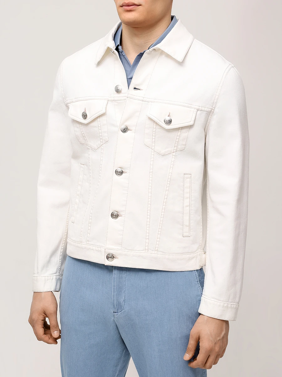 Куртка джинсовая BRUNELLO CUCINELLI M277P6910 C7210 Белый  Фото 4