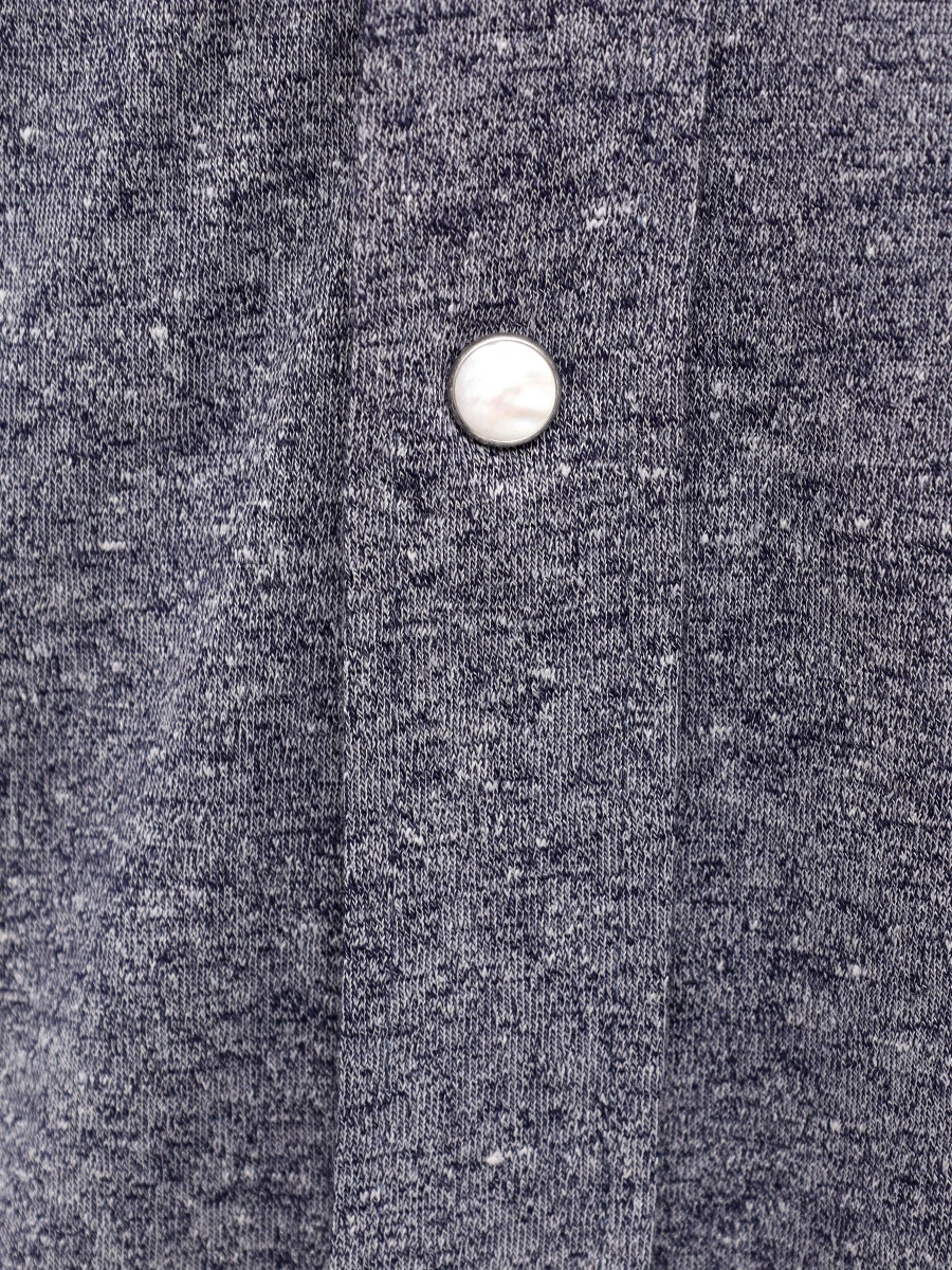 Рубашка Slim Fit из хлопка и льна BRUNELLO CUCINELLI MW8356666 C564 Синий  Фото 6